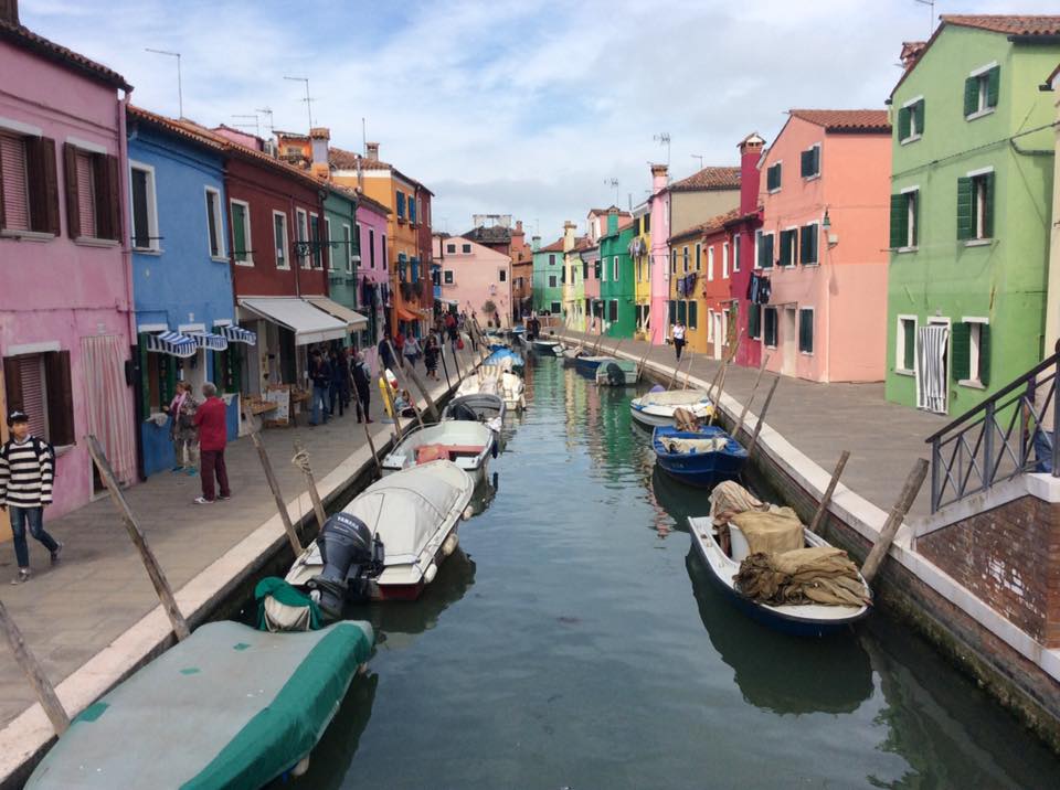 Colorful houses in Burano Island Italy