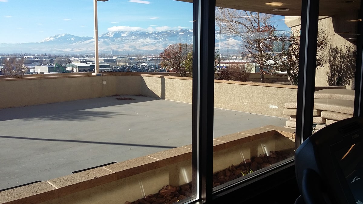 View of Mount Rose from my hotel gym in Reno.