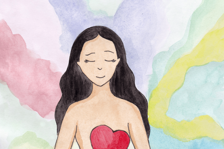 Self love watercolor illustration