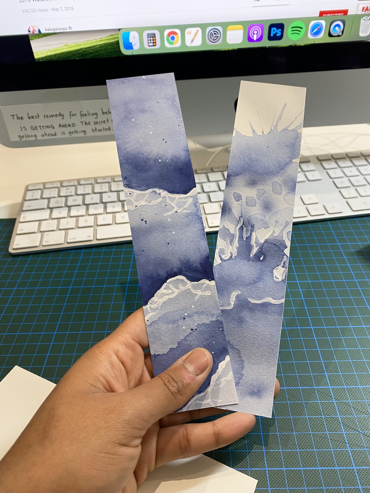watercolor waves bookmarks